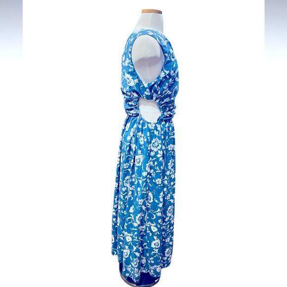 Abercrombie And Fitch One-Shoulder Cutout Maxi Dress Floral Midi Size L NWOT - Picture 5 of 8